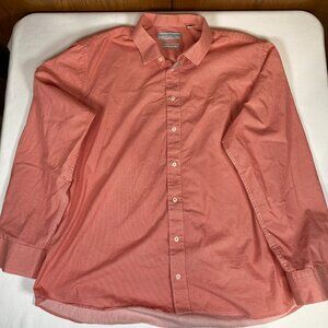 Nick Graham Everywhere Stretch Modern Fit Men's Dress Shirt 2XL Red Cotton Blend